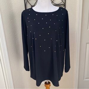 Joan Rivers Designer Top With Silver and Gold Accent